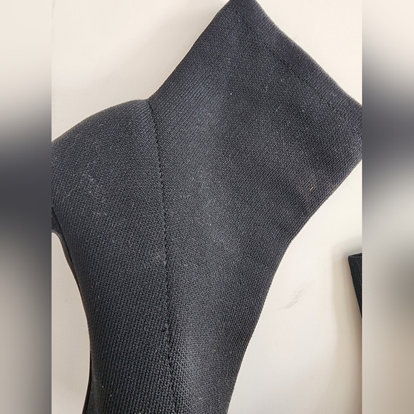 Black Sock Slip on Heels - Picture 2 of 3